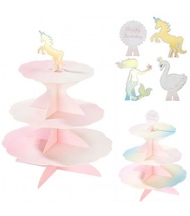 Pastell Kuchen Etagere fuer Cupcakes