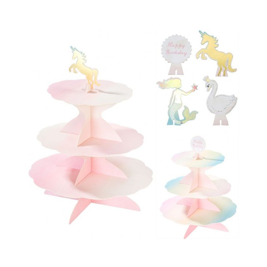 Pastell Kuchen Etagere fuer Cupcakes