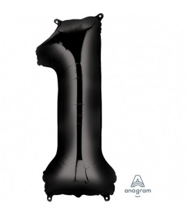 BLACK MYLAR BALLON NUMBER 1