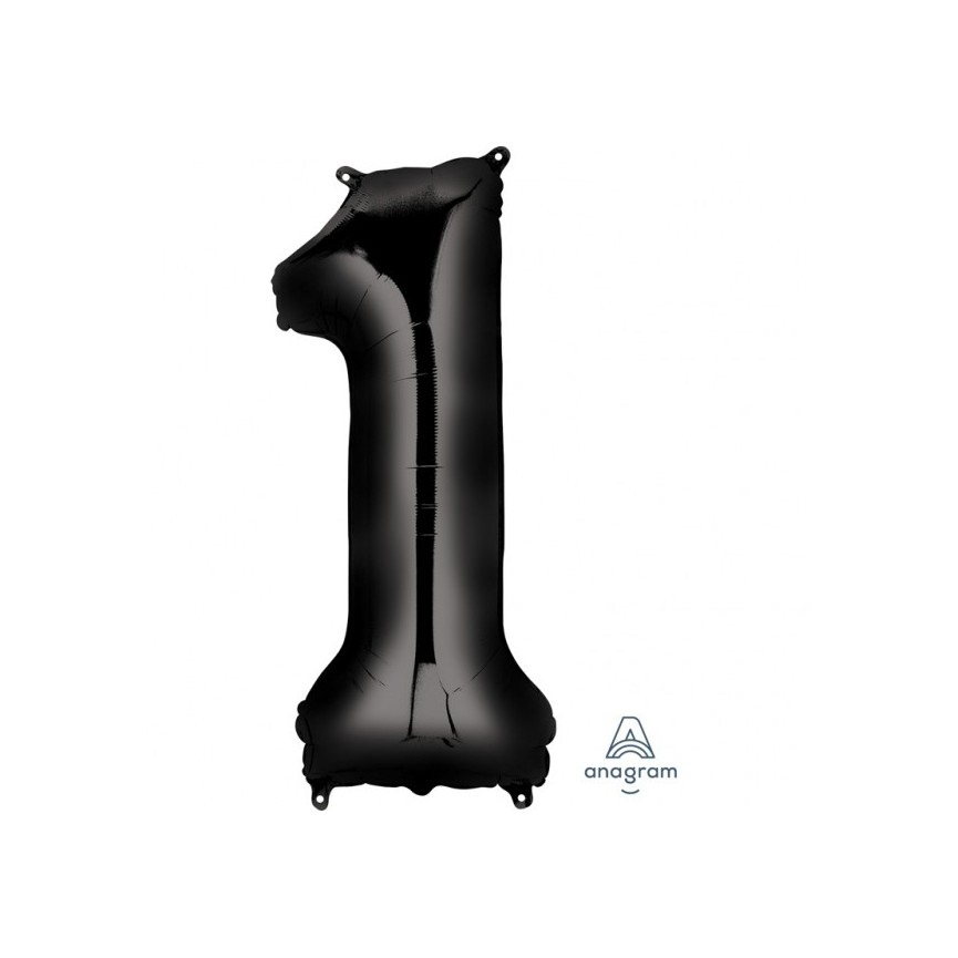 BLACK MYLAR BALLON NUMBER 1