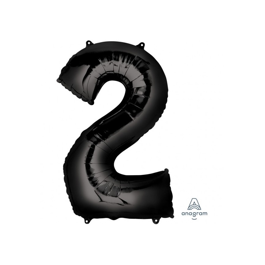 BLACK MYLAR BALLON NUMBER 2