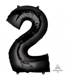 BLACK MYLAR BALLON NUMBER 2
