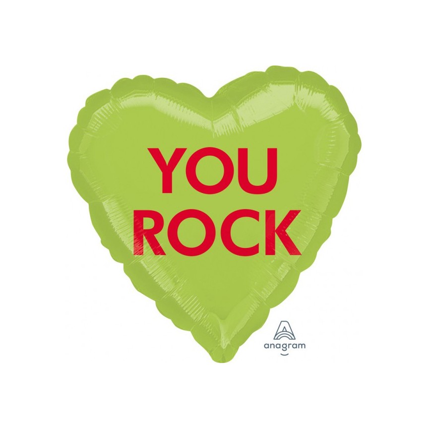 "You Rock" Herz-Folienluftballon