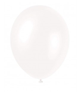 8 Pearlized Iridescent White Balloons
