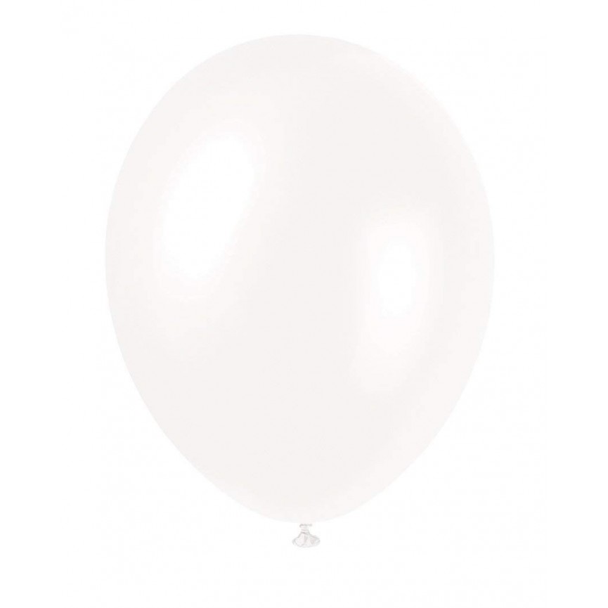 8 Pearlized Iridescent White Balloons