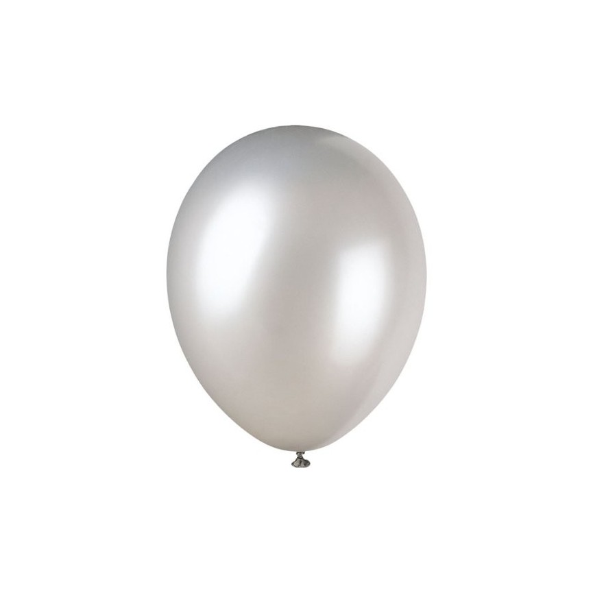 8 Pearlized Shimmer Silver Balloons