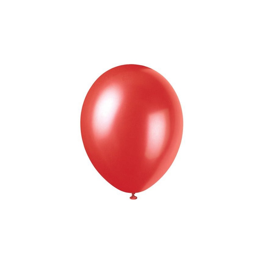 8 Pearlized Flame Red Balloons