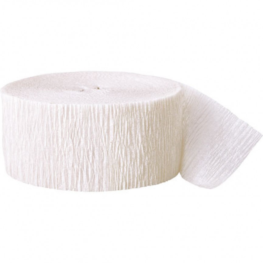 White crepe streamer