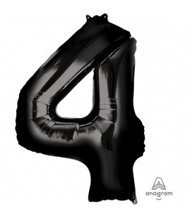 BLACK MYLAR BALLOON NUMBER 4
