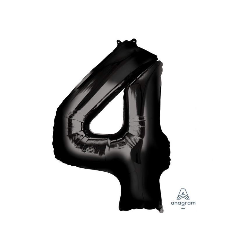 BLACK MYLAR BALLOON NUMBER 4