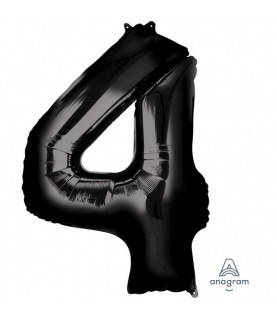 BLACK MYLAR BALLOON NUMBER 4