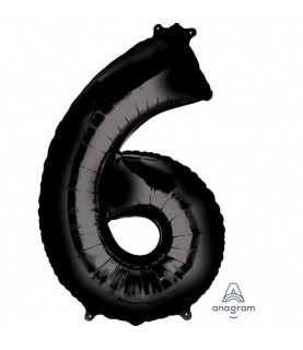 BLACK MYLAR BALLON NUMBER 6