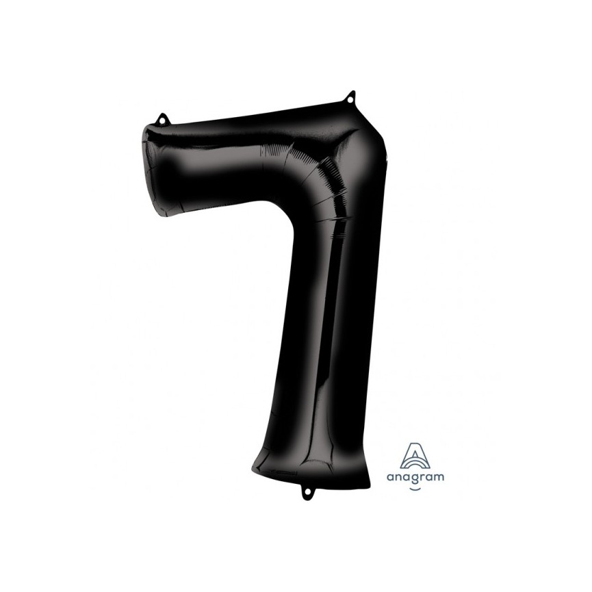 BLACK MYLAR BALLON NUMBER 7