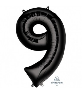 BLACK MYLAR BALLON NUMBER 9