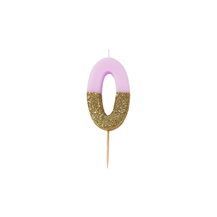 Number 0 Gold Candle