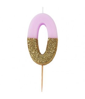 Bougie Chiffre 0 Dorée