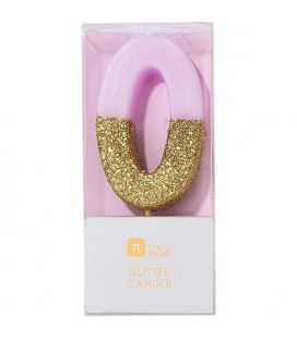 Number 0 Gold Candle