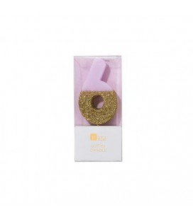 Bougie Chiffre 5 Rose Glitter