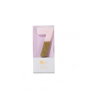 Pink Glitter Kerze Nummer 6