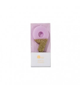 Bougie Chiffre 8 Rose Glitter