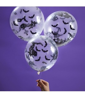 Luftballons mit Fledermaus-Konfetti