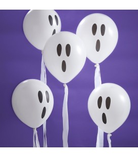 Ballons Fantômes blancs avec des banderoles