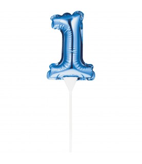 Mini Ballon Bleu Cake Topper Chiffre 1