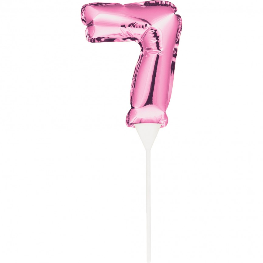 MINI PINK BALLOON NUMBER 8 CAKE TOPPER