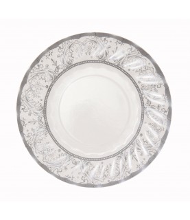 Small Silver Party Porcelain Plates
