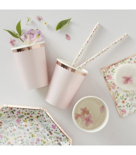 Rose gold foiled polka dot paper cups