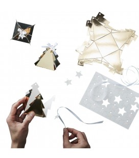 Gold Christmas Tree Shaped Advent Boxes
