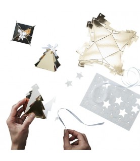 Gold Christmas Tree Shaped Advent Boxes