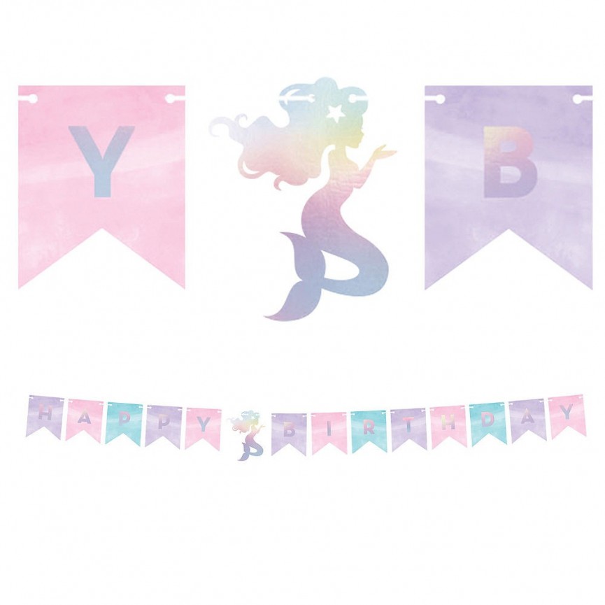 Shimmer Mermaid Happy Birthday Garland Shimmer Mermaid Happy Birthday Garland