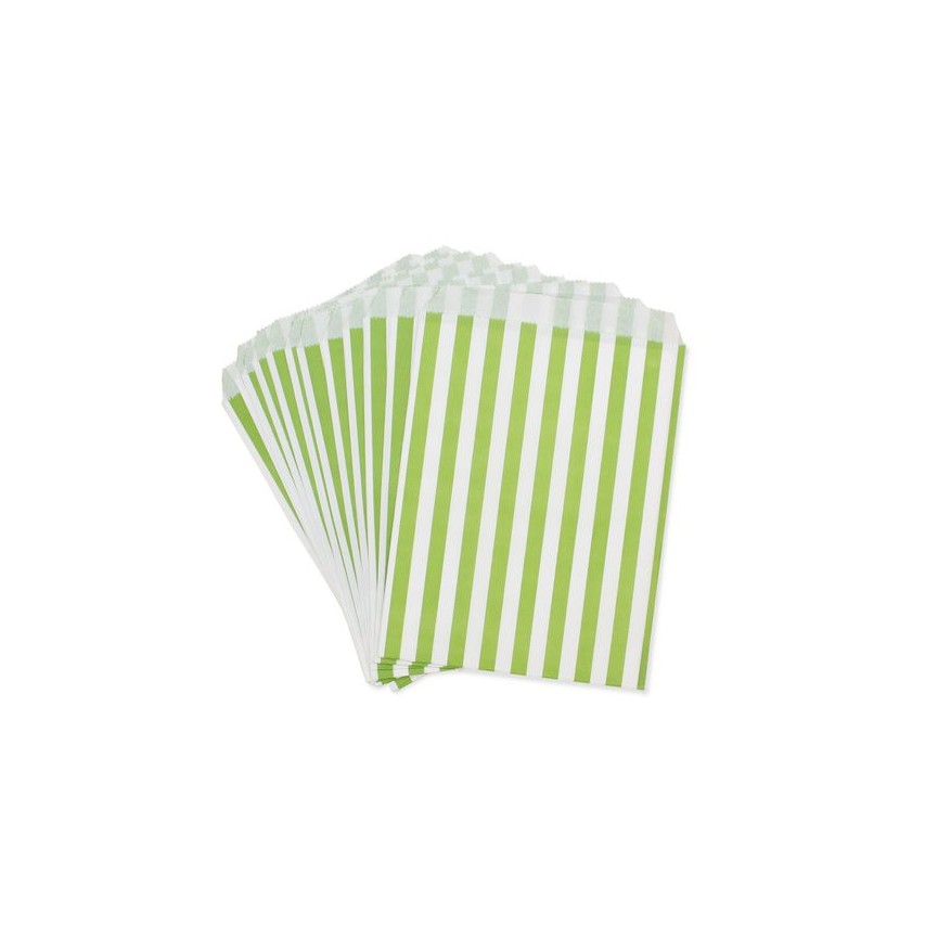 Lime Stripes Treat Bags