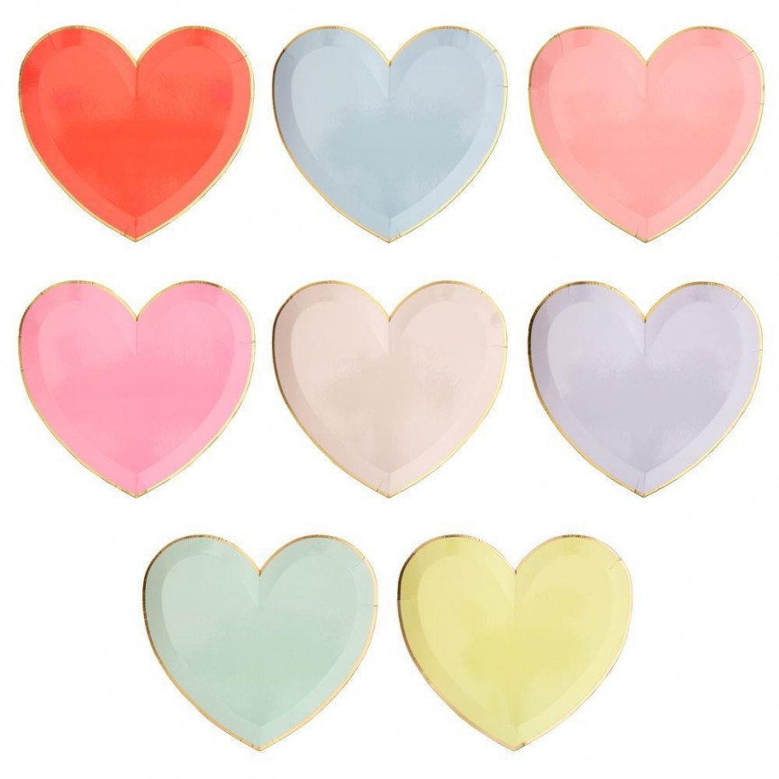Large Pastel Heart Plates