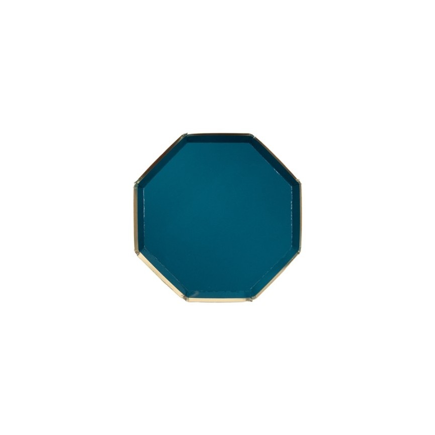 8 Teal Octogonal Dessert Plates 8 Teal Octogonal Dessert Plates