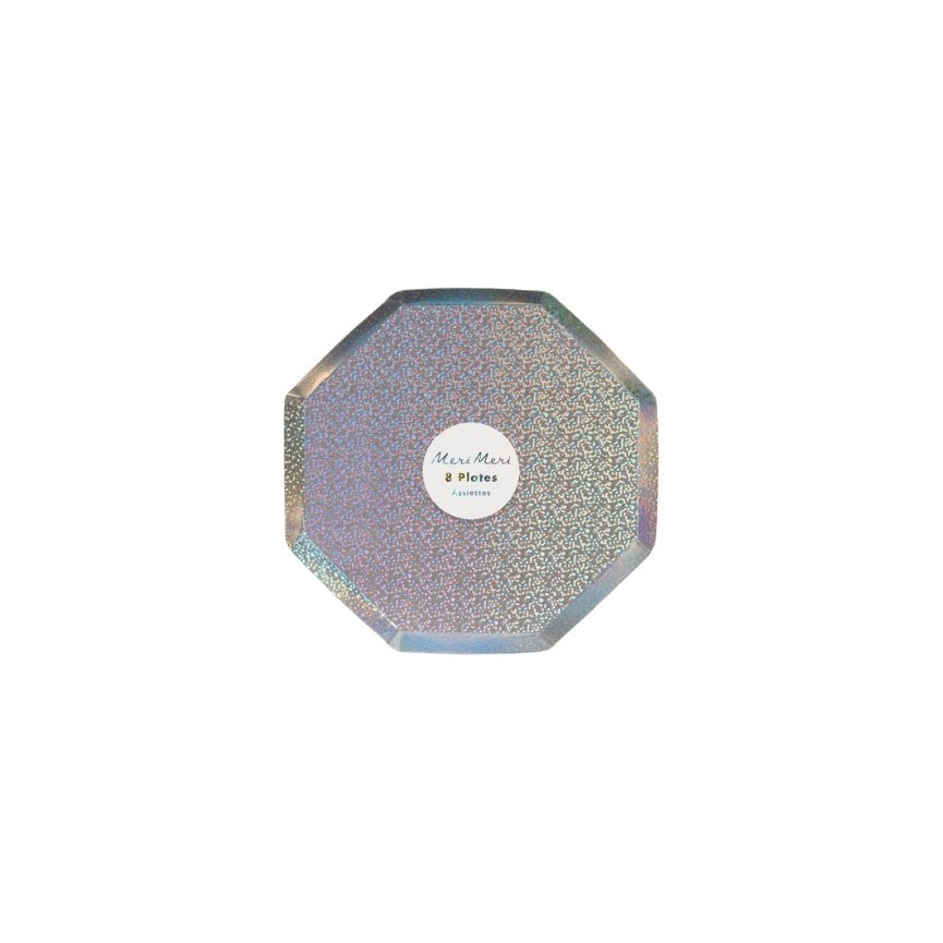 8 Silver Sparkle Octogonal Dessert Plates 8 Silver Sparkle Octogonal Dessert Plates