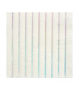 16 Metallic Holographic Striped Napkins