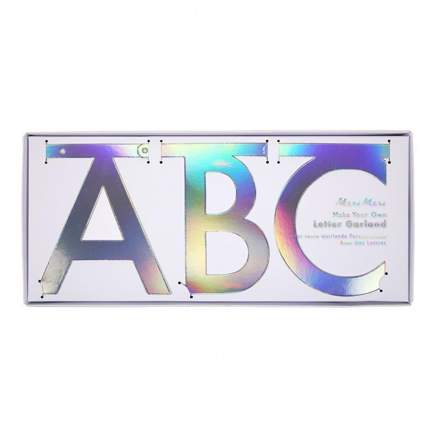 Buchstaben Girlande Kit im Holographic Silver Design
