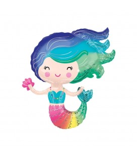 Colourful Sirene Mylar Folienluftballon