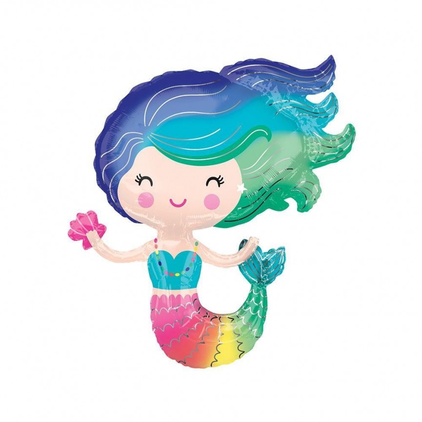Colourful Sirene Mylar Folienluftballon