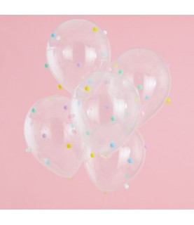 Pastellfarbene Bommel-Luftballons - Pastel Party