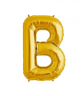 Gold B Mylar Balloon