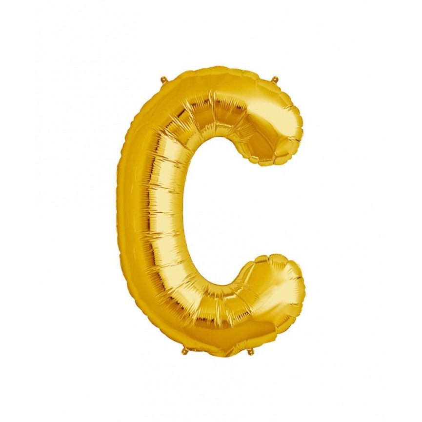 Gold C Mylar Balloon