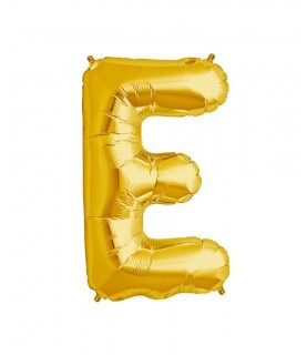 Gold Letter E Mylar Balloon