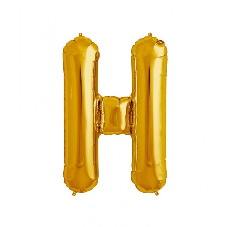 Gold Letter H Mylar Balloon