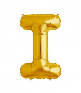 Gold Letter I Mylar Balloon