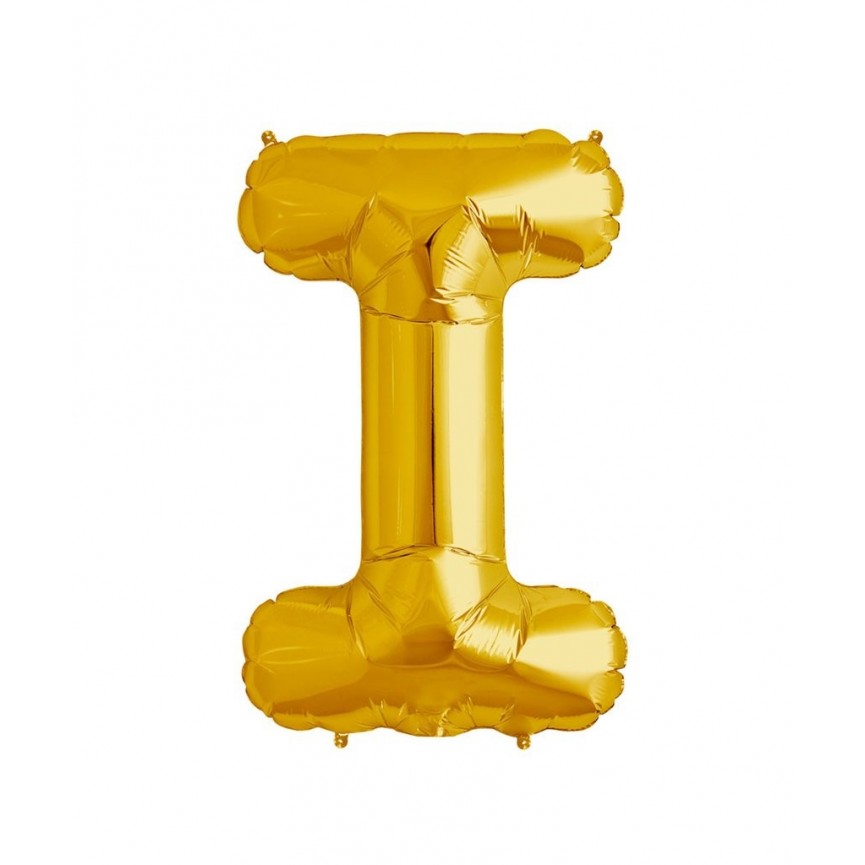 Gold Letter I Mylar Balloon