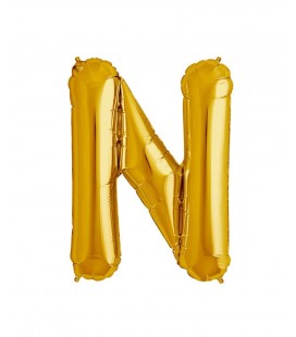 Goldener Folienluftballon "N"