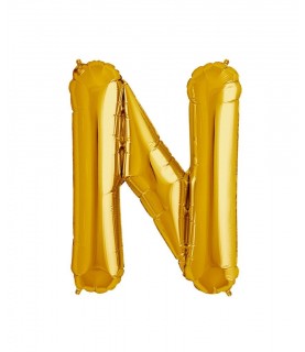 Gold Letter N Mylar Balloon